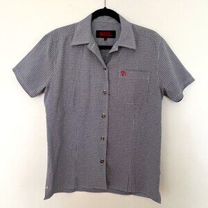 Fjallraven Men's Button Front Short Sleeve Checked Shirt, Size Medium